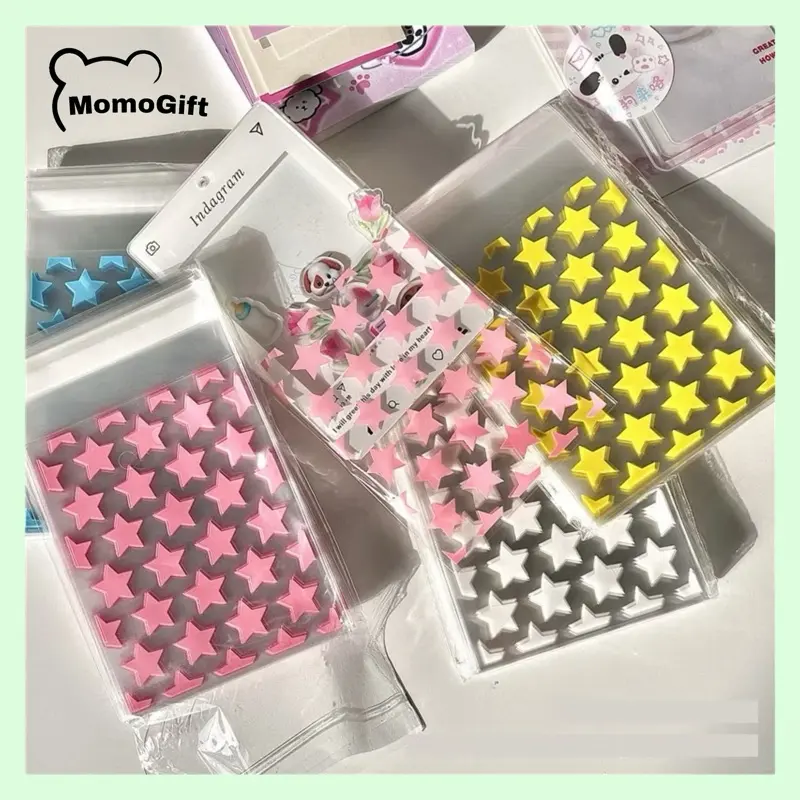 Plastik Photocard Star Sleeve 1 Pack Lucu Untuk PC Kpop Aksesoris Mini Motif Bintang Isi 50 LEMBAR Biru Kuning 0