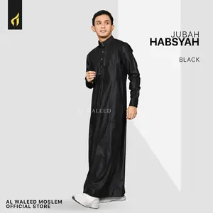Al waleed moslem Jubah Exclusive Habsyah Lengan Panjang Abu Tua