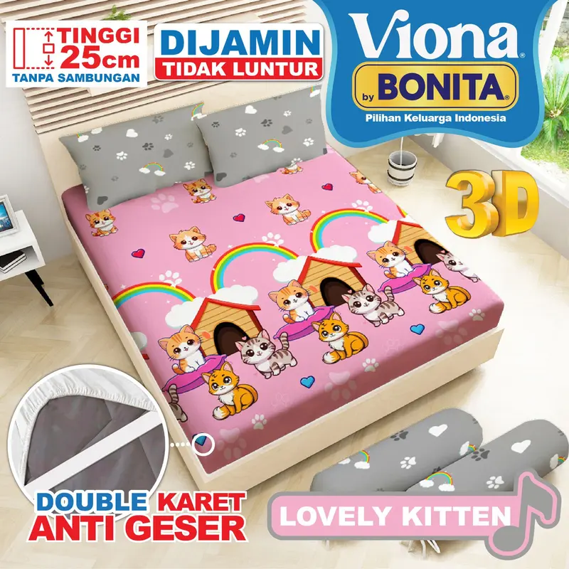 Hampers Sprei, Kado Pernikahan, Kado Ulang tahun , Sprei Bonita Viona ukuran king 180x200 dan 160x200 8