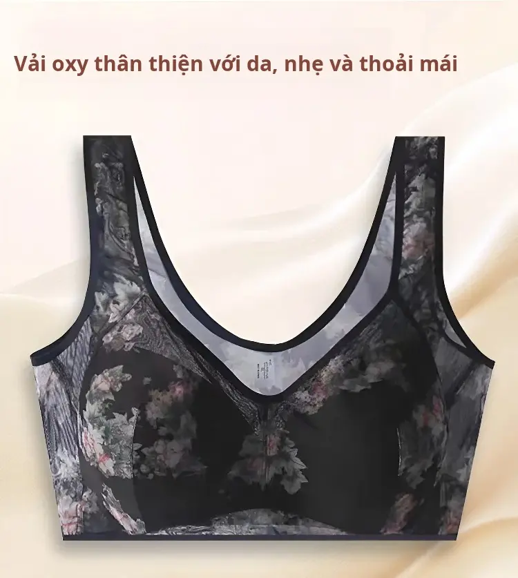 Áo Ngực Ren, Cúp Hoàn Toàn, Dây Đeo Vai Cố Định, Áo Vest In Hình, Đồ Lót Cúp Toàn Bộ, Thân Thiện Với Làn Da, Thoải Mái, Vải Mềm