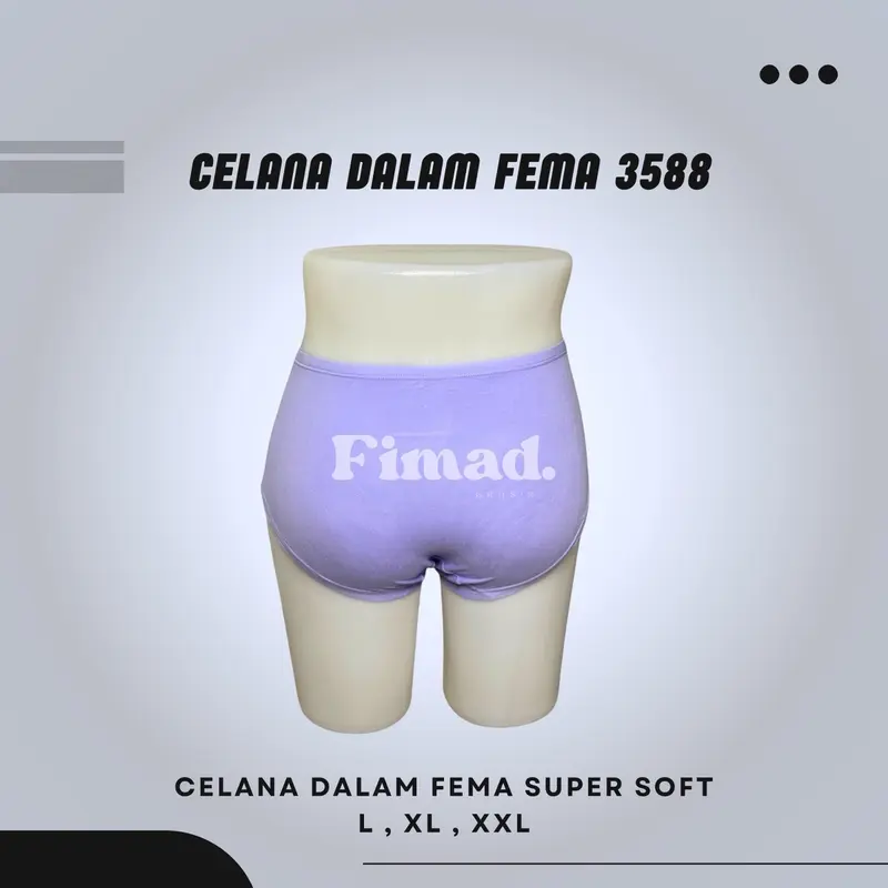 CELANA DALAM FEMA 3588 SUPER SOFT LEMBUT ISI 3 6 12  Wanita Dewasa Katun underwear  wanita 4