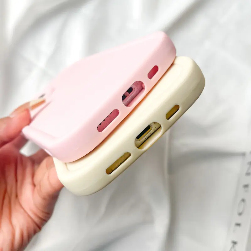 【SatSet.ind】Softcase Candy Colour Shockproof Compatible with iPh X XsMax Xr 11 Pro 12 13 14 ProMax 15 Ponsel Silicon Silikon Casing Pastel Lucu Polos Simple Nyaman Elegan Rose Yellow Pink Silicone Cover 5