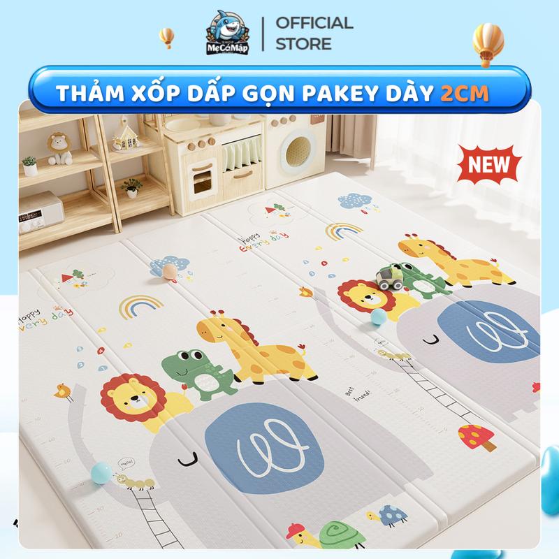 Thảm Gấp Gọn Cao Cấp Dày 2cm, Thảm Xốp XPE Êm Ái Chống Trơn Trượt An Toàn Cho Bé Tập Bò