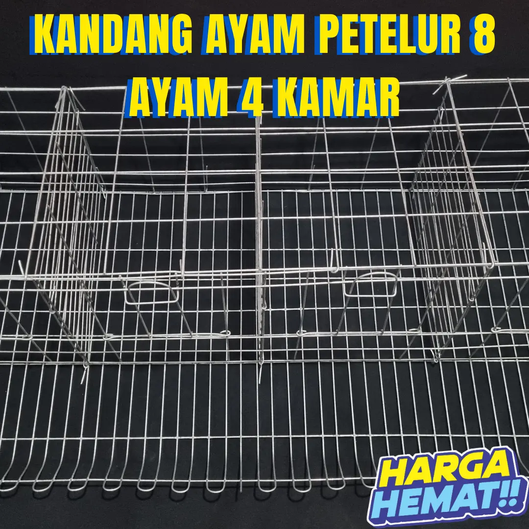 Kandang Ayam Petelur 8 Ayam 4 Kamar Galvanis Anti Karat paket