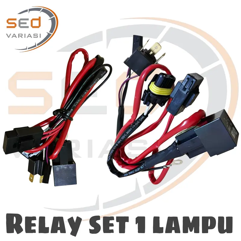 PREMIUM KABEL RELAY SET LAMPU MOTOR MOBIL LED & HID H4 HI LOW / BILED PROJECTOR 0