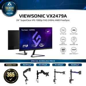 Monitor Gaming LED Viewsonic VX2479A-HD-PRO 24" SuperClear IPS 1080p FHD 240Hz 1ms MPRT HDMI 1.4 x2 DP 1.4 x1 HDR10 AMD FreeSync eliminates screen tearing and reduce stuttering be it grueling gaming sessions, video and photo editing, or office assignments