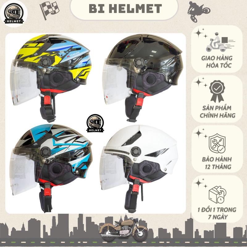 [Tặng Túi KYT] Mũ Nón Bảo Hiểm KYT TIGER JET Nửa Đầu Cao Cấp Siêu Nhẹ 1/2[Bảo Hành Chính Hãng 3 Năm]