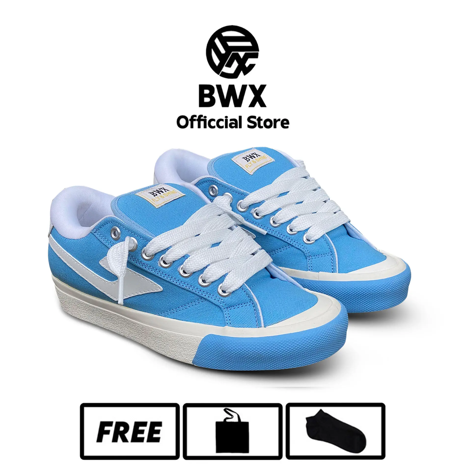 BWX - Sepatu Gemuk Bwx Ice Blue Vulen Canvas Kasual 100% Original Local Brand Indonesia Casual Shoes Sneakers Pria Snekers Running Black Olahraga Sport cowok skena Wanita keren lokal
