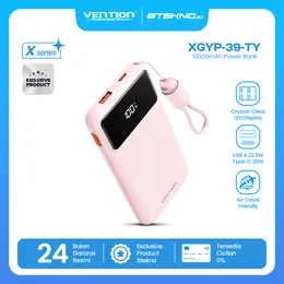 Vention CCC Powerbank X Series Fast Charging 22.5W 10000mAh Built-in Cable LED Display