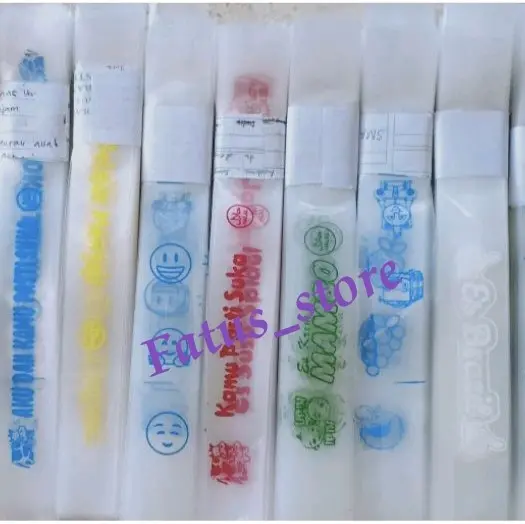 100 pc Plastik Es Mambo Es Lilin Sablon 3*23 cm