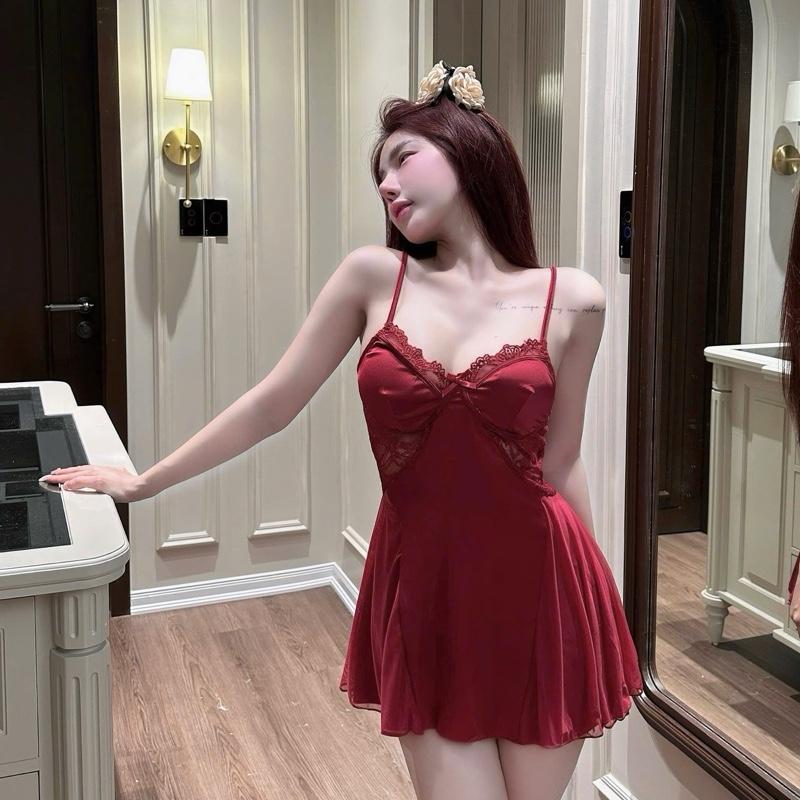  V172 Váy Ngủ Lụa Dáng Ngắn Đầm Ngủ QCCC Có Đệm Mút 