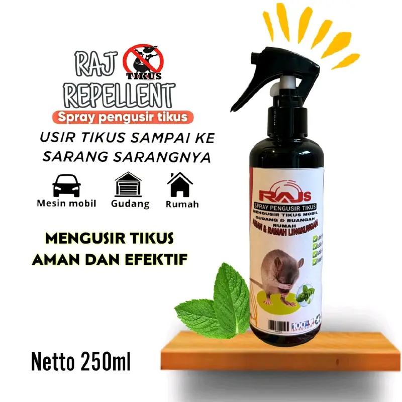 Rajs Spray pengusir tikus ramah lingkungan rajs pengusir tikus atasi tikus di semua ruangan netto 250ml 2