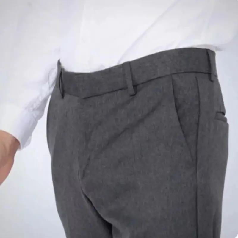 ￼Celana Kantor Formal Pria Slimfit Bahan Wool Premium CELANA KANTOR 27 32 Hitam Muda Abu semi 1