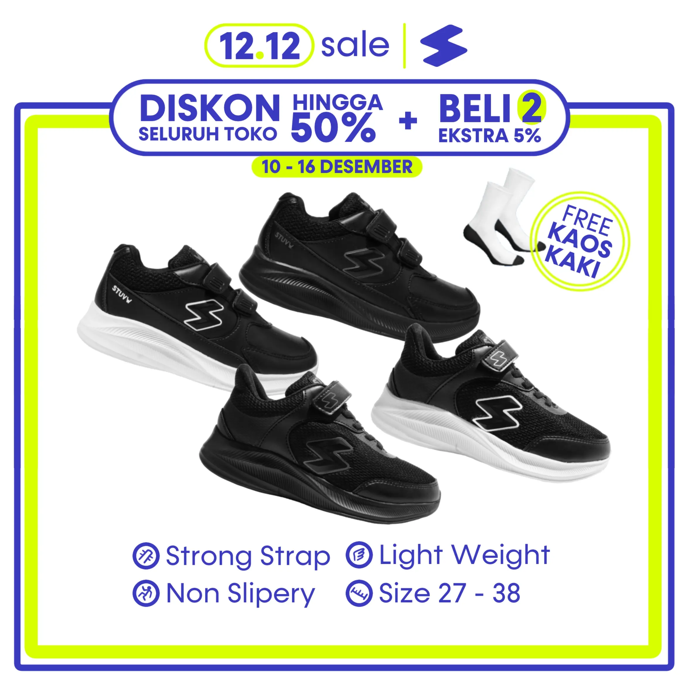 Sepatu Sekolah STUVW Nova Blaze - sneakers anak