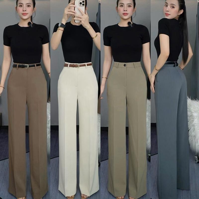 T750- ( Dài 103cm,ống 25cm) Quần ống suông chất mềm rũ mịn Mộc She