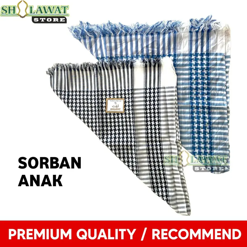 Sorban Arafat Anak / Surban Arab / Sorban Tenun Berkualitas / Sorban Premium / Surban Palestina / Sorban Haji 1