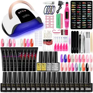 Manicure set Extension Nails Gel Nail Polish Kit Complete of nail Beginner Tools with LED Lamp and Electric Manicure Machine