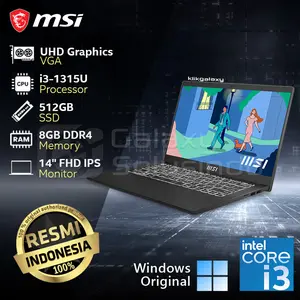 MSI Modern 14 C13M 1468ID - Intel Core i3-1315U 512GB SSD 8GB RAM - Black Notebook Laptop