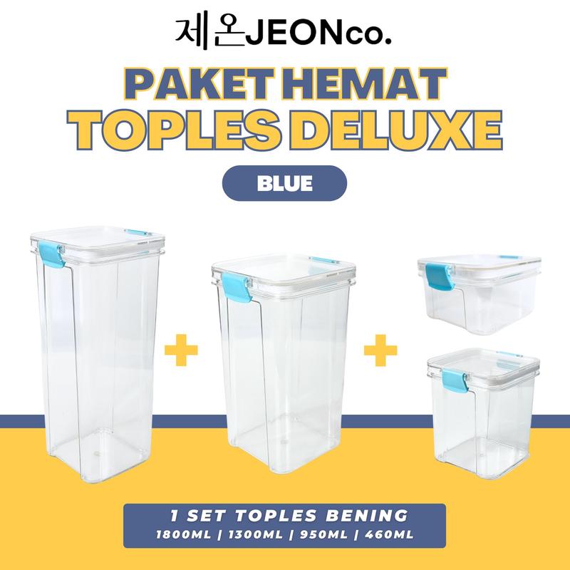 [COD] PAKET COMBO TOPLES Plastik Kotak Bening Kontainer Snack Kedap Udara Food Storage Termurah 5