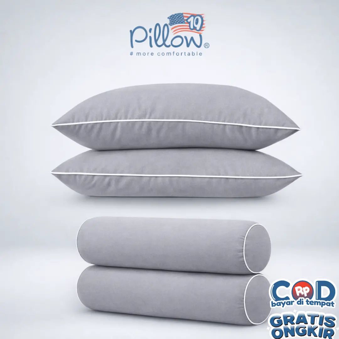 109 Pillow Guling Tidur Hotel Lite & Medium | Bantal Empuk dan Lembut Isi 100% Silicon Murni | Bantal Hotel Microtex
