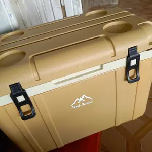 【Wthb】Cooler Box 40L Container Box Cooler Box Outdoor Ukuran Besar Picnic Cooler Plastik Pendingin Simpan Kotak Tetap Segar Hitam