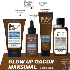 [RESELLER RESMI] BARBER DAILY MAKARIZO ACNE CARE & OIL CONTROL - BRIGHT RADIACE ULTRA SENSITIVE BRIGHTENING ACNE FACIAL WASH | SABUN CUCI MUKA SERUM MOISTURIZER