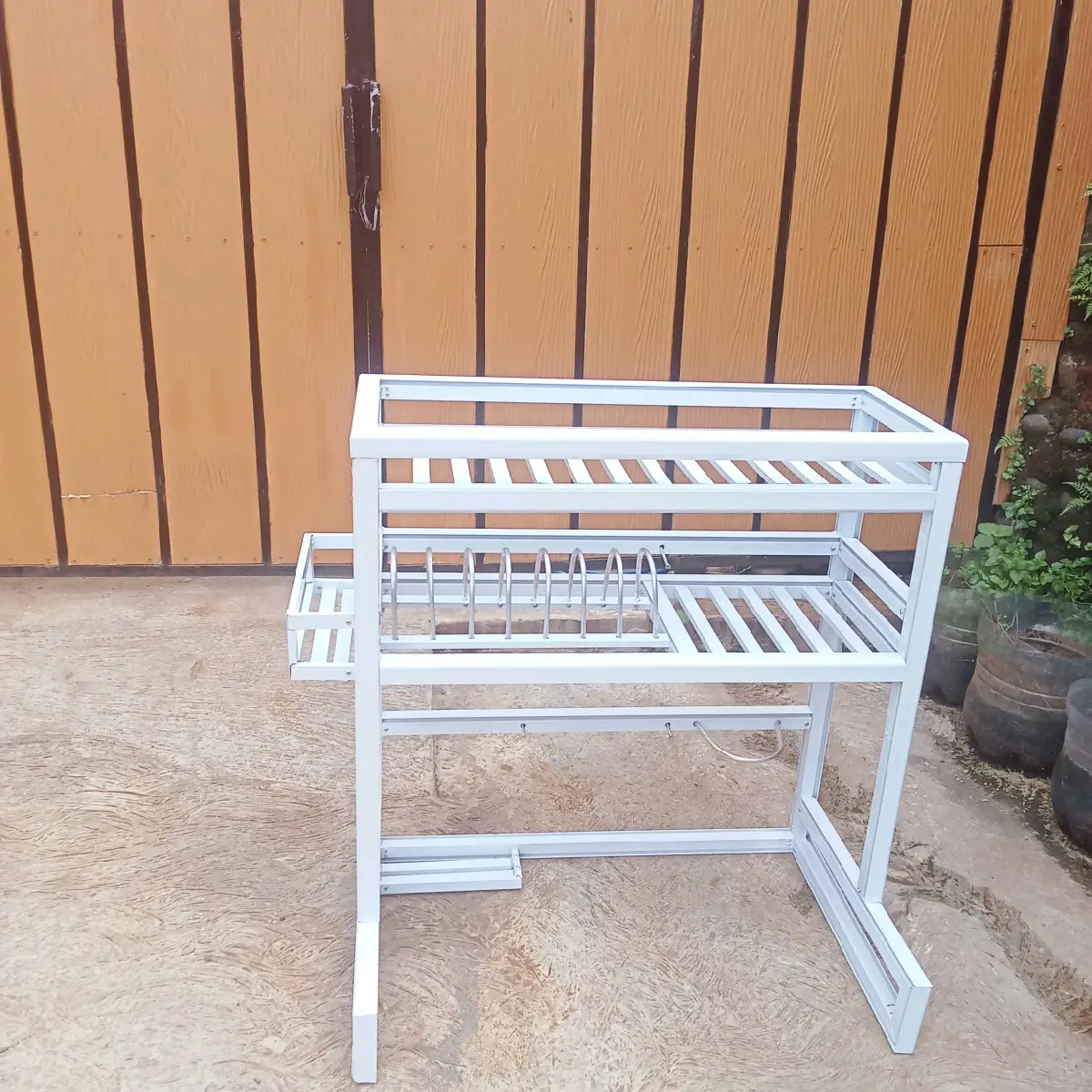 Rak Cuci Piring Atas Wastafel Aluminium FullUK 75x47x80cm