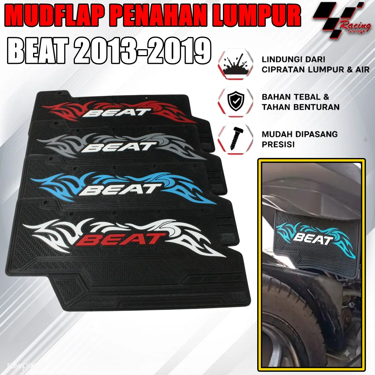 MUDFLAP BEAT OLD LAMA FI ESP F1 2013- 2019 MUDLAP LAP FLAP PENAHAN LUMPUR