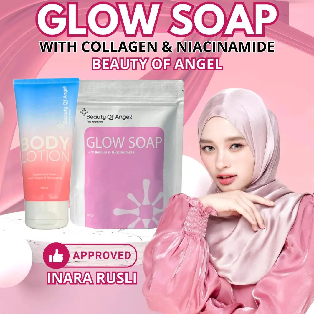 BUNDLING BODY LOTION & GLOW SOAP Beauty Of Angel With Retinol & Niacinamide By Dr Richard Lee sabun pencerah wajah dan badan untuk memudarkan flek hitam kerutan jerawat dan mencegah penuaan dini BPOM Perawatan Tubuh Mencerahkan Wangi Pemutih Seluruh Badan