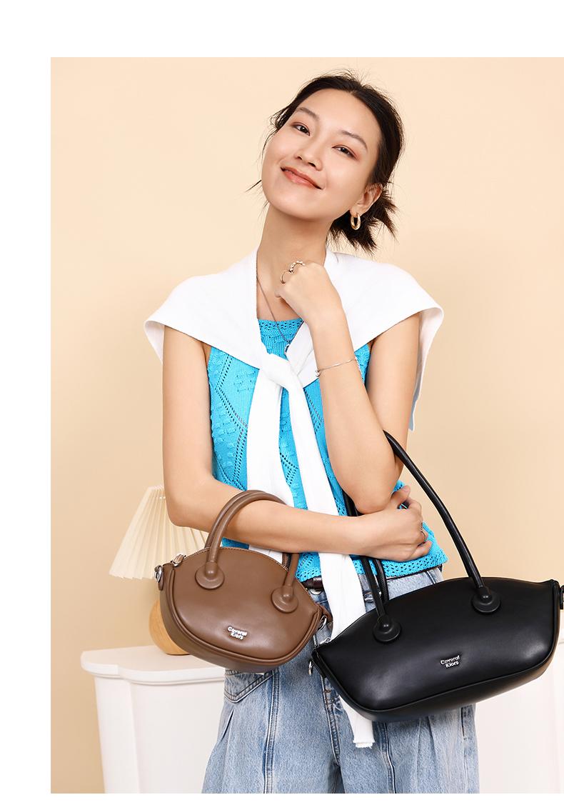 Product Introduction of COVERAL KLORS -【đóng gói hộp quà tặng】Túi xách nữ hình vỏ sò, phong cách Pháp thanh lịch, phong cách thời trang đơn giản, túi đeo vai nữ màu trắng Bag Da 12