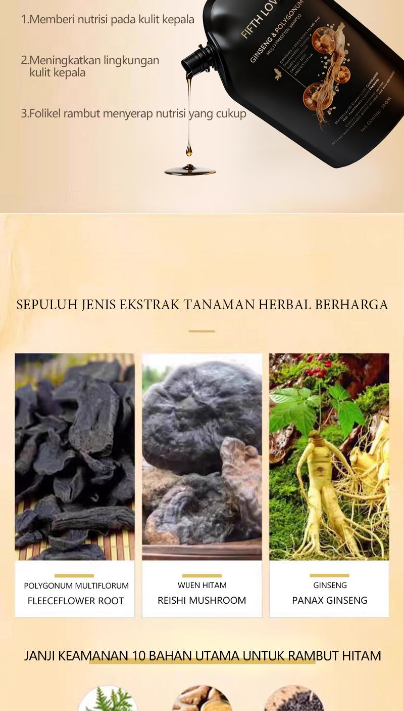 【FIFTH LOVE Produk Laris Manis】Sampo Anti-Rambut Rontok Ginseng dan Polygonum Multiflorum
