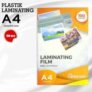 Plastik Laminating Film A4 Press Amanda 100 MICRON (100 LEMBAR)