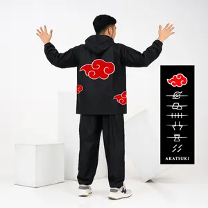 Jas hujan Akatsuki Naruto tebal anti rembes setelan jas hujan celana