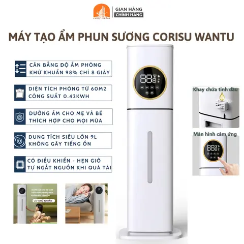 Máy lọc không khí ion âm thông minh công suất cao khử trùng tia UV diệt khuẩn 98% vận hành êm ái
