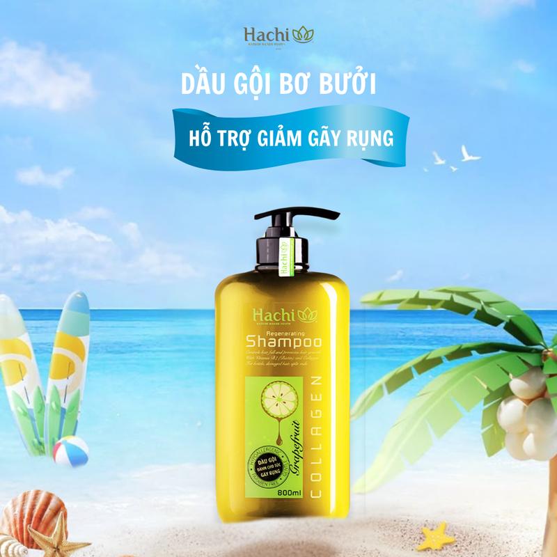 Dầu gội bơ bưởi dành cho tóc gãy rụng Regenerating Hachi Dưỡng Tóc Women nữ dầu gội thiên nhiên