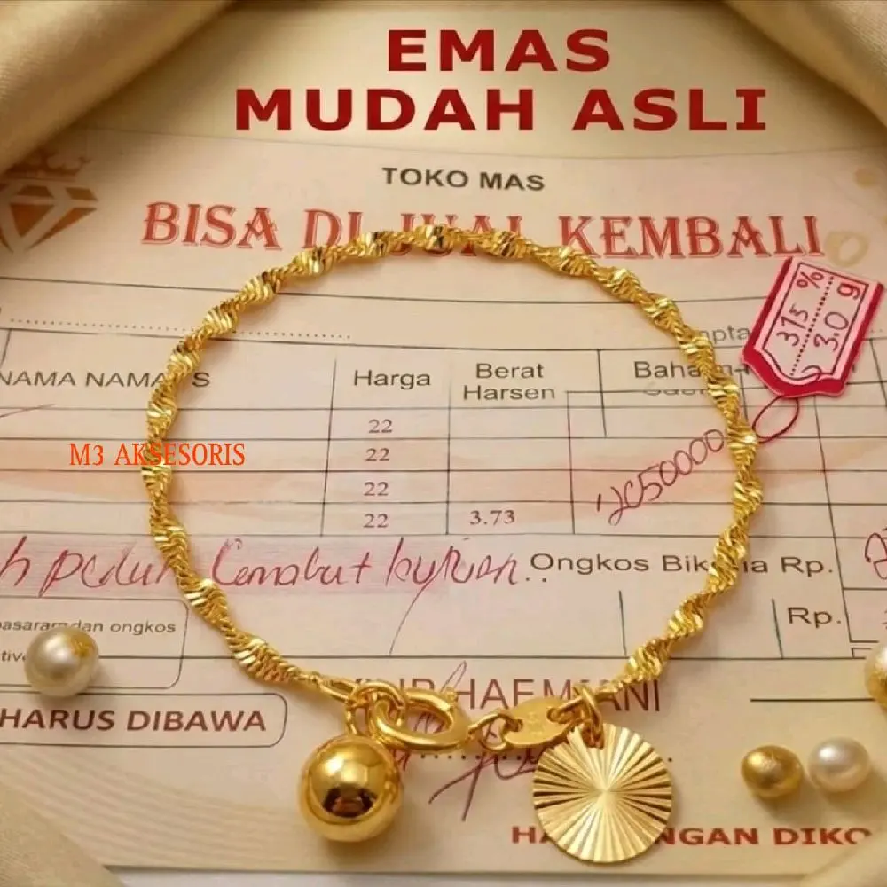 Gelang wanita melintir 3 gr ada suratnya