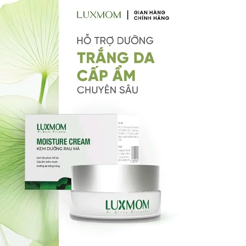 ( Mua 1 Tặng 1 )Kem Rau Má Luxmom tặng sữa rửa mặt luxmom 20ml - Dưỡng Trắng , Hỗ Trợ Mờ Thâm Nám , Ngăn Ngừa Mụn , Giúp Da Căng Mịn Làm Đẹp Da Dưỡng Ẩm Da 0