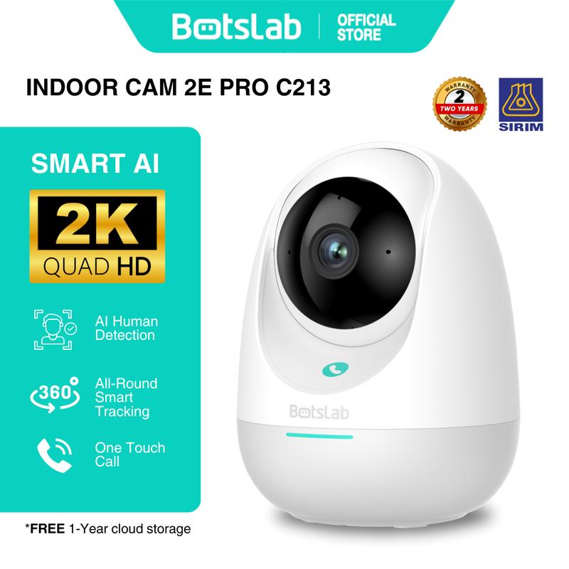 Botslab Indoor Cam 2E Pro C213 2K Wi-Fi Smart Pan 360 Tilt Camera ...