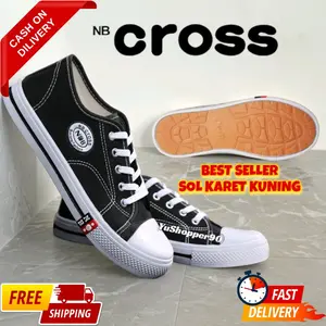 Sepatu Sekolah NB CROSS Pendek (SOL KUNING) Sepatu Tali SD SMP SMA  KERJA laki2 perempuan TANPA BOX
