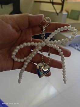 Product Review of Delicate Beaded Key Chain Handmade Bow Shaped Keyring Heart Keychain Ornament  Decoration For Bags And Phones from m**h 1