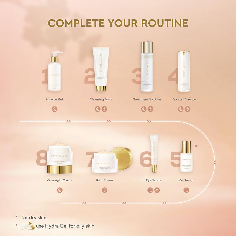Crystallure Supreme Revitalizing Rich Cream 50 g - Skincare Moisturizer Pelembab Wajah dan Perawatan Wajah Anti Aging (Day Cream and Night Cream) with Gold Peptide Crystals, YouthGlow Active, dan SPF 35 PA +++ 4
