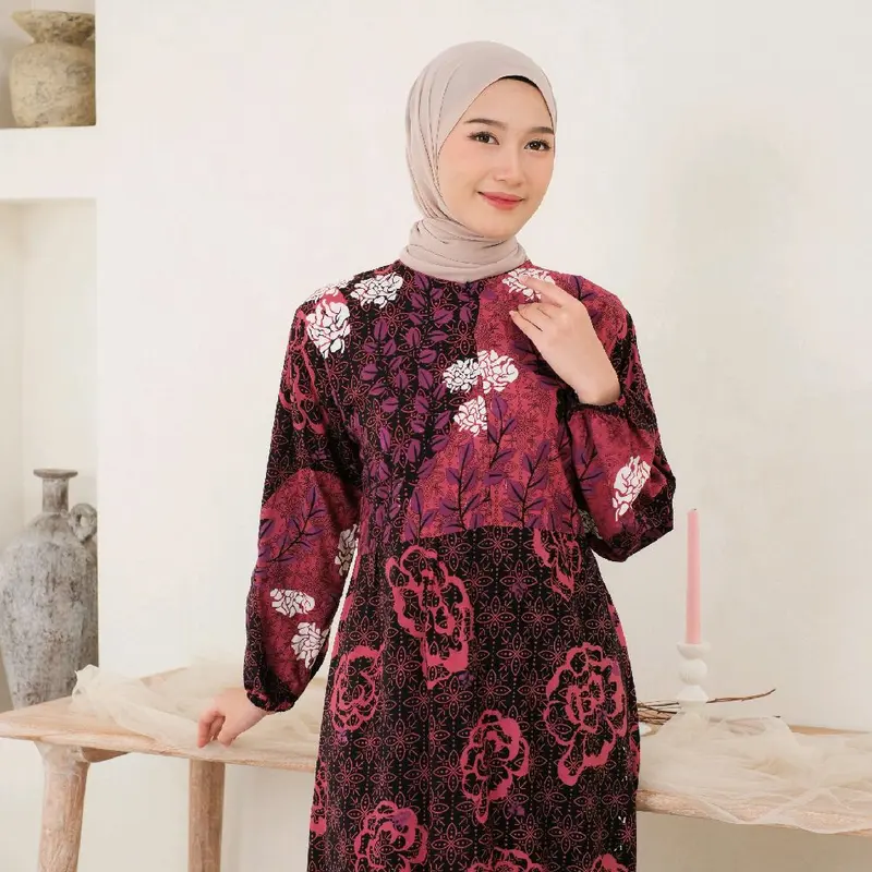 Gamis Lebaran Mewah Semi Jumbo Kekinian - Dress Wanita Busui Friendly - Gamis Ootd Wanita 1
