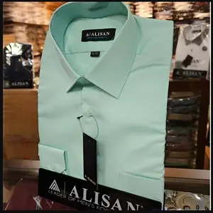 KEMEJA  ALISAN . ORIGINAL  .polos lengan panjang  - HIJAU SAGE . - SIZE - S  M , L , XL , XXL XXXL