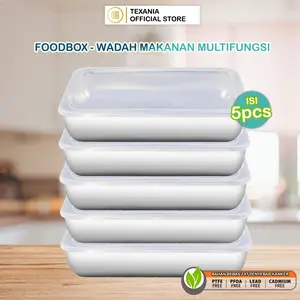 [Year End Sale] TEXANIA Food Box Isi 5pcs - Food Container - Tempat Menyimpan Makanan dan Sayuran Stainless - Kitchenware
