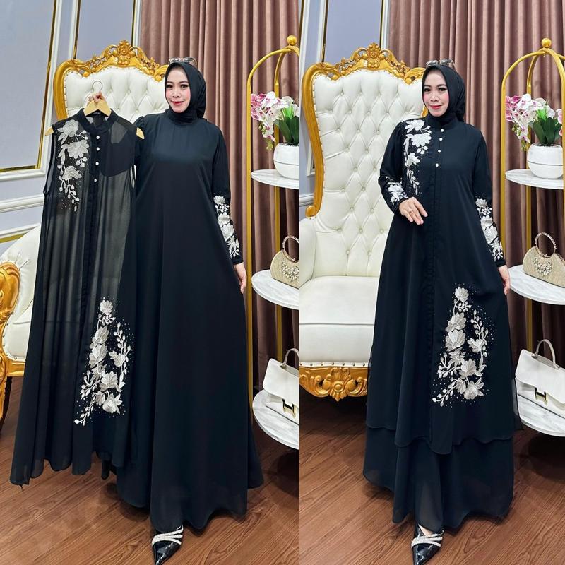 Product Introduction of GAMIS KARINA SET ROMPI BAHAN CERUTY LD 110 PB 138 BB 45-75KG BEST SELLER    ld 120 muat bb 55-85kg 8