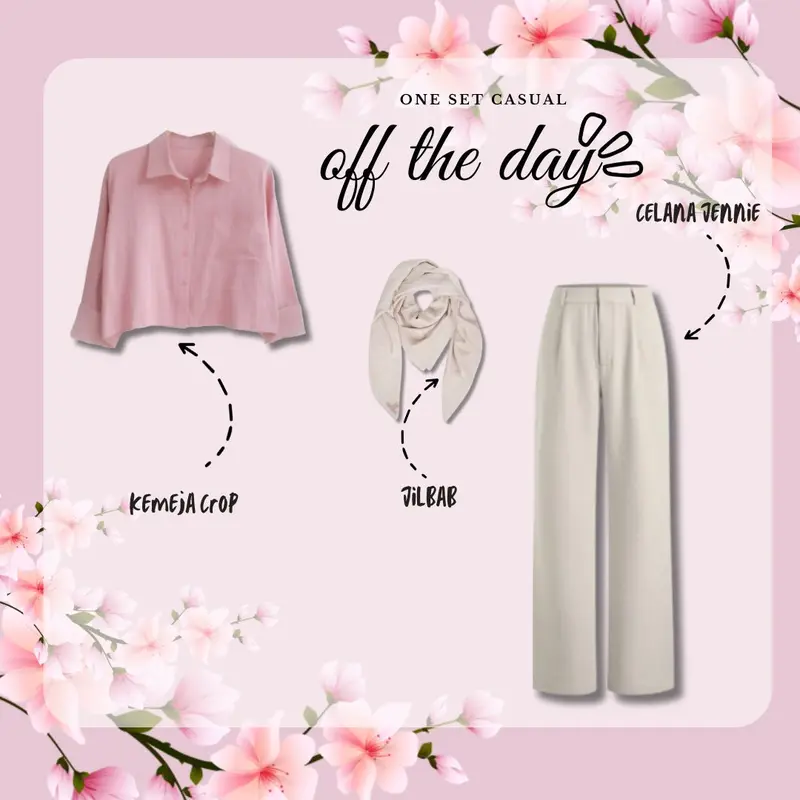 Ootd Korean Style | One Set Remaja Kekinian Korea | One Set Kemeja Celana Jennie-Nn02 1