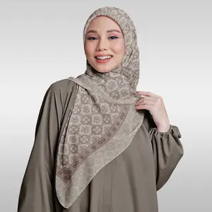 Taqiqoe Scraves Floral Seris Hijab Segi Empat Motif Syar'i 130x130 Voal Printing Sublime Premium Lembut Elegan Nyaman Ringan