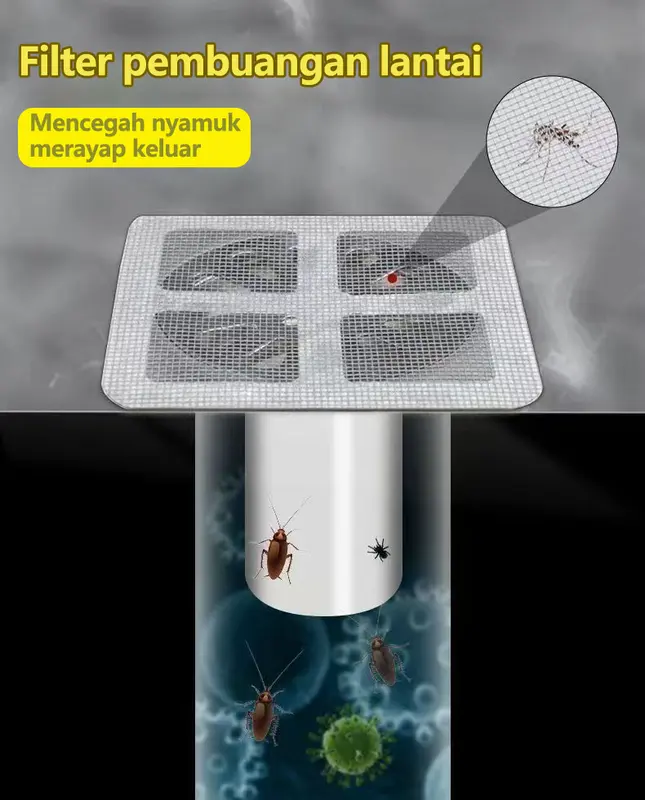 [COD](20 buah per bungkus) Stiker floor drain penyaring rambut kamar mandi penyaring rambut penyaring saluran pembuangan kamar mandi anti sumbatan dapur anti serangga kecoa 6