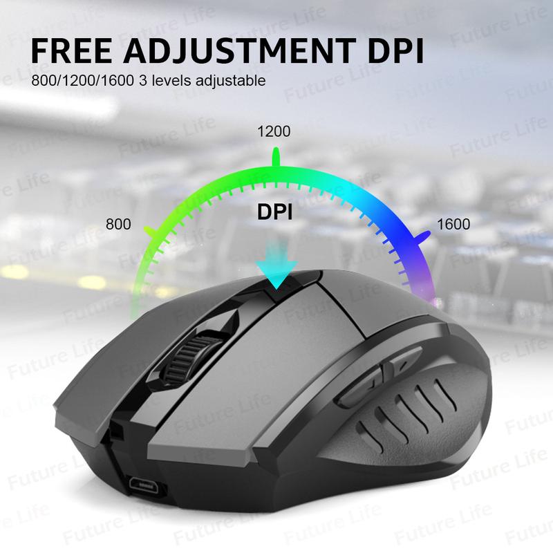INPHIC PM6 Mouse Wireless Bluetooth Rechargeable 2.4G Office Silent Mouse Support PC Laptop Tablet Mouse Gaming 5