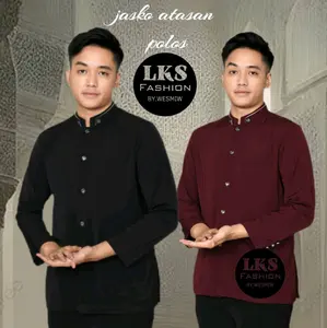 Jas,koko polos terbaru atau  Baju koko polos pria dewasa keren juga simple, sangat nyaman di pakai rapi berkualitas Formal Tangan Panjang Hitam Kancing Kantong kain Katun atau baju Muslim Pendek Variasi